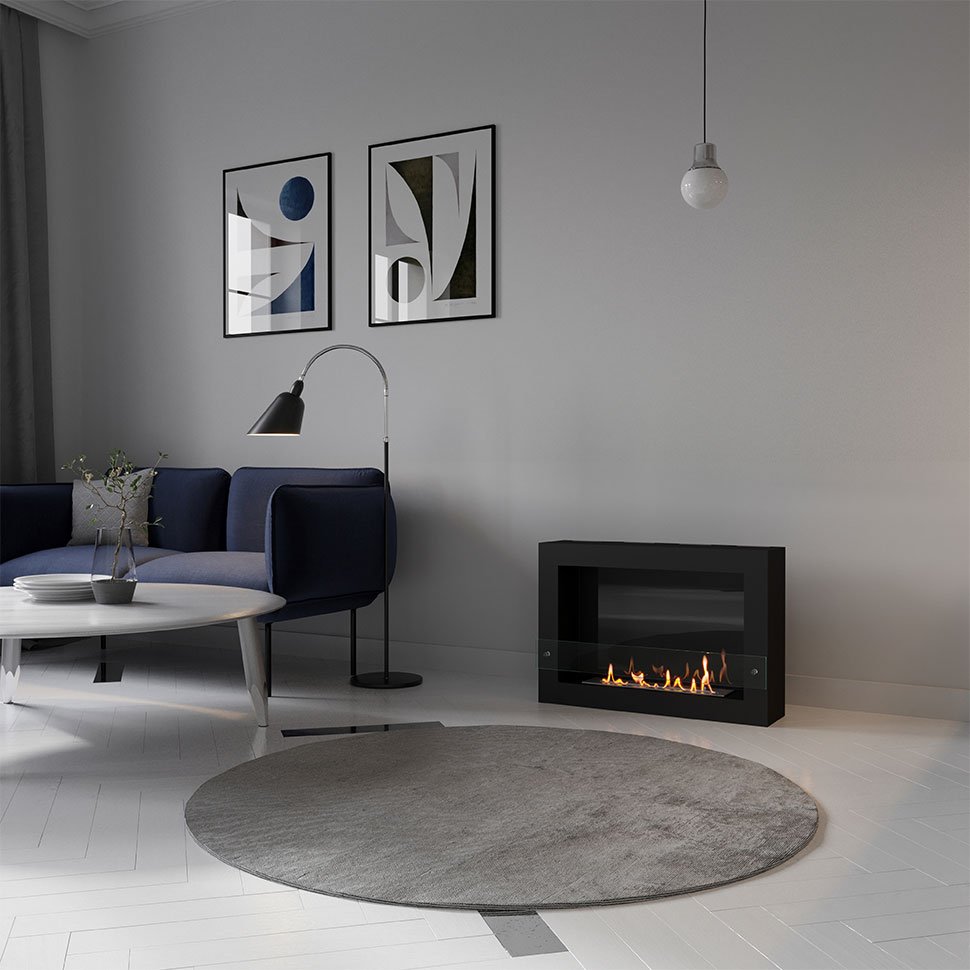 Биокамин SteelHeat WALL ONE 800 черный, стекло по цене 28 035 руб.