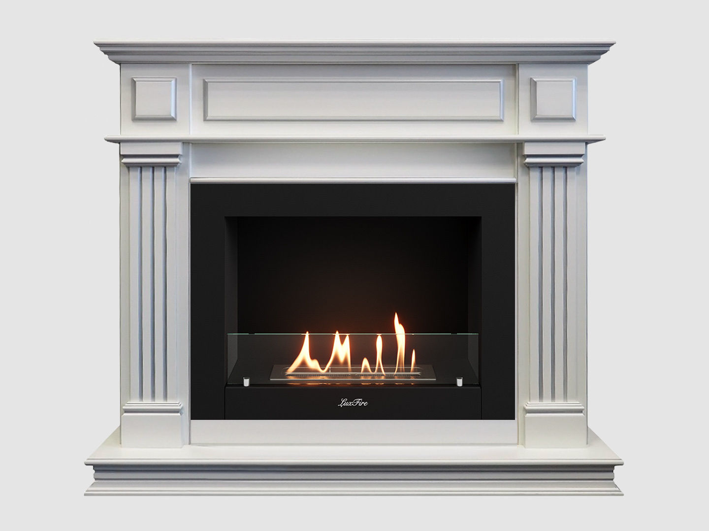 Каминный портал МДФ "Амелия 1050" с биокамином Lux Fire "Фаер Бокс 2 - 25.5" (белый) Каминный портал МДФ "Амелия 1050" с биокамином Lux Fire "Фаер Бокс 2 - 25.5" (белый) по цене 70 100 руб.