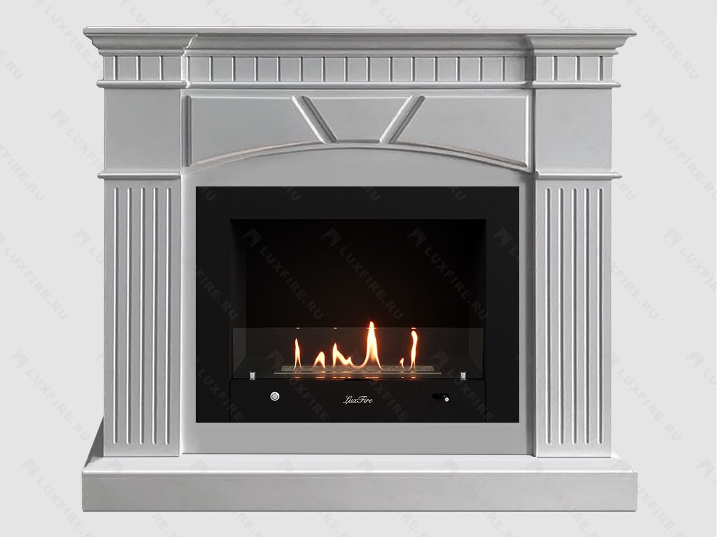 Каминный портал МДФ "Шервуд 1100" с биокамином Lux Fire "Фаер Бокс 4-25.5" (белый) Каминный портал МДФ "Шервуд 1100" с биокамином Lux Fire "Фаер Бокс 4-25.5" (белый) по цене 110 900 руб.