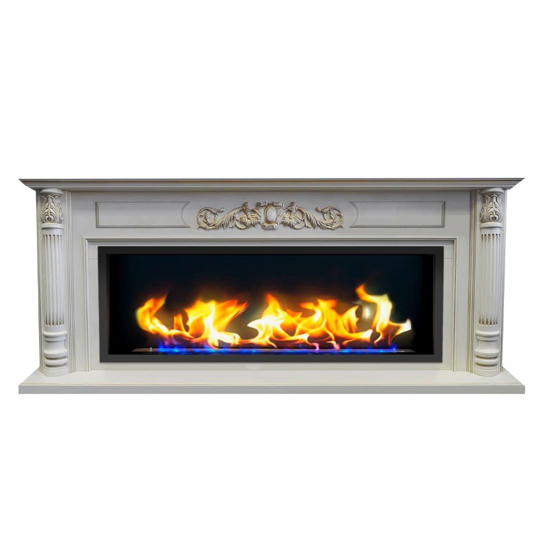 Биокамин в линейном портале "Русский огонь" Оксфорд с декоративным стеклом (стемалитом) по цене 121 650 руб.