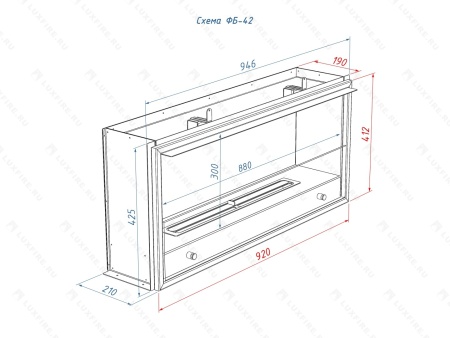 Портальный биокамин Lux Fire "Фаер Бокс - 42" по цене 65 890 руб.
