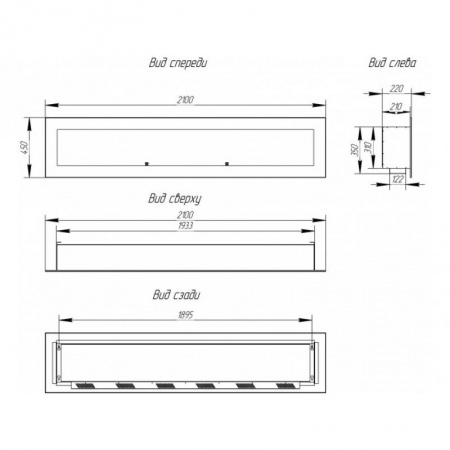 Биокамин Window 1500 burgundy по цене 52 200 руб.