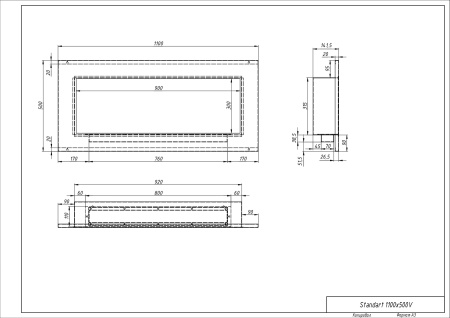 Биокамин "Русский огонь" Голд 1100V встраиваемый с защитным стеклом по цене 45 250 руб.