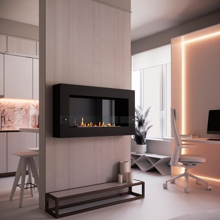 Биокамин SteelHeat WALL GRAND 1200 черный по цене 43 890 руб.