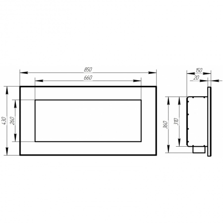 Биокамин Window II grey по цене 30 400 руб.