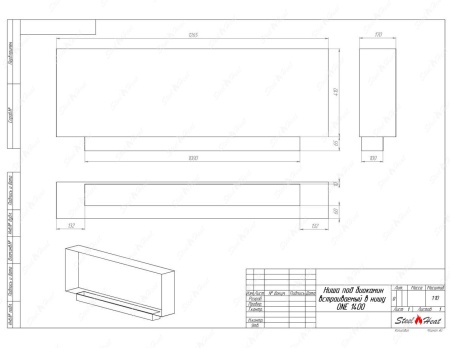 Биокамин SteelHeat ONE-V 1400 по цене 50 400 руб.